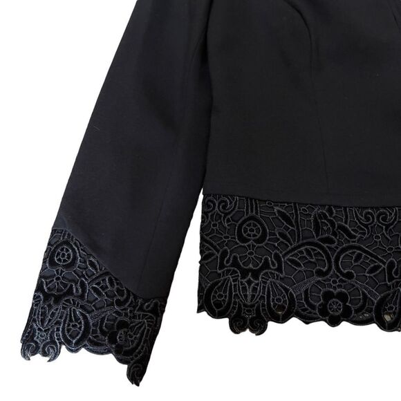 CHICO’S Lace Hem Ponte Jacket Size 0 (4) - Picture 7 of 16